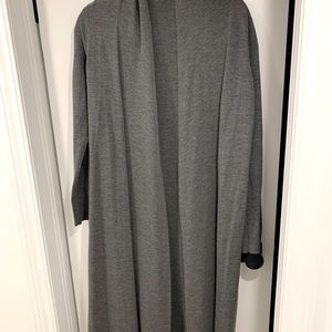 EILEEN FISHER Washable Wool Icon Duster Length Cardigan in Ash